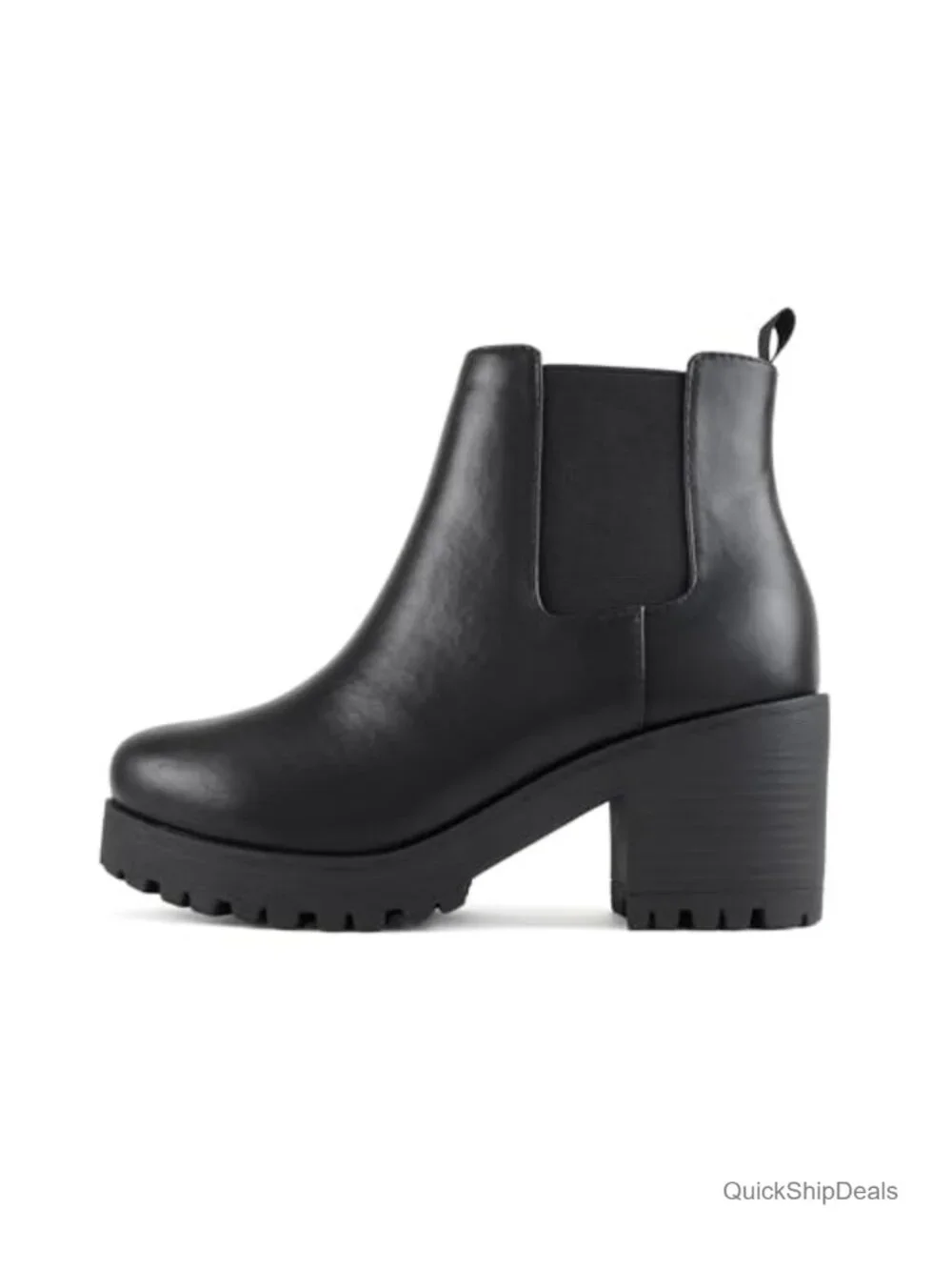 Women's Ankle Bootie with Chunky Heel & Lug Sole Platform